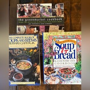 The Greenmarket Cookbook - Colorful Edition & 2 Soup Cookbooks